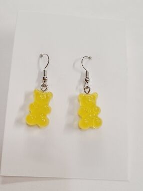 Yellow Gummy Bear Drop Earrings